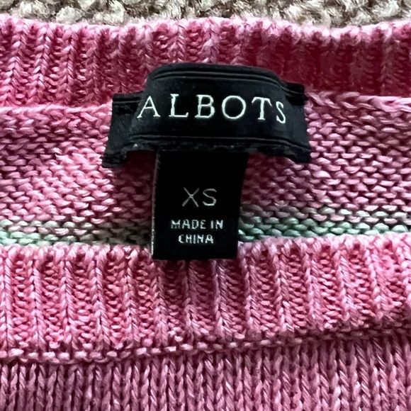 Talbots 3/4 Sleeve Length Lightweight Linen Sweater Size XS Pink and Green - Picture 3 of 8